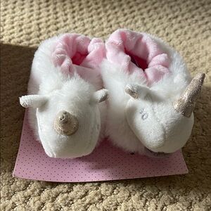 Magical Unicorn Kids Slippers - White and Pink